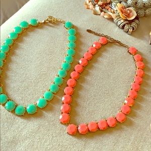Green and pink necklaces